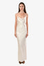 Saint Laurent 2022 White Silk Cowl Neck Backless Maxi Dress Size 38