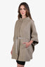 Loro Piana Beige Marble Slab Cashmere Salzburg Cape Coat with Leather Belt