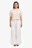 Sportmax White Cotton Drawstring Waist Trousers Size 10