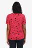 Saint Laurent 2014 Pink/Black Cotton Star T-Shirt Size M