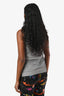 Versace Black and White Mesh Overlay Medusa Tank Top Size 40