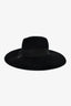 Gucci Black Angora Wide Brim Hat Size M