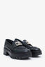 Pre-loved Chanel™ Black Leather Interlocking CC Logo Loafers Size 38C