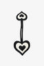 Delvaux Black/White Leather Heart Bag Charm
