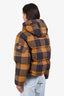 Moose Knuckles Orange/Brown Check Down Puffer Jacket Size M
