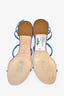 Rene Caovilla Blue Crystal Embellished Ankle Wrap Sandals Size 36