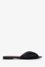Pre-loved Chanel™ Black Mesh Cotton Coco Beach CC Flats Size 39.5