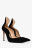 Gianvito Rossi Black Suede Pointed Toe Pumps Size 39.5