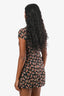 Mini-robe Reformation noire à imprimé floral multicolore, col en V, taille XS