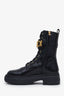 Fendi Black Leather Logo Combat Boots Size 39