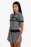 Christian Dior Navy Blue Oblique Cotton Hooded Mini Dress Size XS