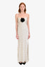Self-Portrait Cream Polka Dot Satin Maxi Dress Size 2