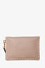 Valentino Beige Leather Rockstud Envelope Clutch