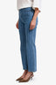 Veronica Beard Blue Striped Wide Leg Jeans Size 27
