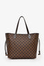 Louis Vuitton Brown Damier Ebene Cerise Red Neverfull MM with Pouch