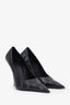 Balenciaga Black Square Knife Leather D'Orsay Pumps Size 36