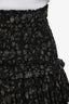 Isabel Marant Étoile Black Printed Cotton Ruffled Mini Skirt Size 38