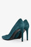 Stuart Weitzman Teal Suede Pointed Heels Size 9