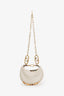 Fendi White Calfskin Leather Nano Fendigraphy Bag with Strap