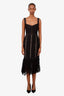 Self-Portrait Black Corded Lace Midi Dress Size 4