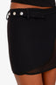 The Attico Black Belted 'Col 100' Mini Skirt Size 36