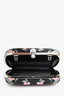 Alexander McQueen Black Multicolour Floral Print Satin Skull Closure Clutch