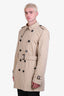 Burberry Beige Belted Mid-Length 'Kensington' Trench Coat Size 52