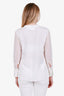 Brunello Cucinelli White Silk Feathered Blouse Size XS