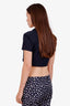 Saint Laurent Navy Cropped Logo Polo Size S