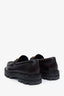 Celine Burgundy Leather Chain-Link Accents Loafers Size 37.5