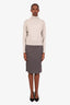 Gucci Blue/Grey GG Silk Midi Skirt Estimated Size S