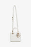 Christian Dior 2021 White Cannage Lambskin Small Lady Dior with Strap