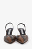 Acne Studios Embossed Leather Animal Print Slingback Pumps Size 37