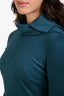 Akris Green Cashmere Silk Blend Long Sleeve Scarf Detail Midi Dress Size 6