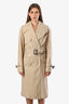 Gucci Beige Cotton Double Breasted Belted Trench Coat Size 38