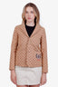 Gucci Brown Cotton Blend GG Monogram Single Breasted Blazer Size 12 Kids