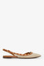 Valentino Beige Raffia Rockstud Slingback Flat Size 38