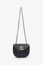 Pre-loved Chanel™ 1986-88 Black Quilted Lambskin CC Matelasse Half Moon Crossbody Bag