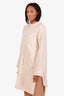 Hermès Neutral Wool Patterned Zip-up Coat Size 34
