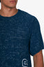 Christian Dior Blue Knit Logo Short-Sleeve Sweater Size L Mens