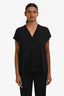 Vince Black Silk V-Neck Short Sleeve Top Size XS