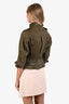 Alexander McQueen Green Utility Zip Peplum Jacket Size 40
