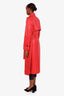 Mackage Red Leather Belted Gael Trench Coat Size S