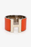 Hermès Orange/White Enamel Clic Clac H Bracelet Large Model