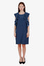 Victoria Victoria Beckham Satin Ruffle Sleeveless Dress Size 8