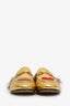 Gucci Gold Leather Horsebit Princeton Heart Slip-On Loafers with Fur Size 38