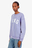 Anine Bing Purple Cotton 'Bing' Logo Crewneck Sweater Size S