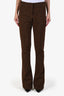 Burberry Brown Wool Speckled Flared Trousers Size 42