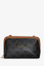 Celine Brown Coated Canvas Triomphe Clutch on Chain