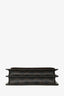 Celine Brown Canvas Leather Double Flap Wallet On Strap